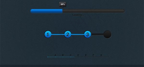 蓝色进度条psd分层