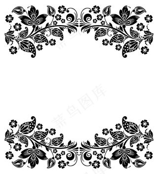 复古植物花纹矢量素材