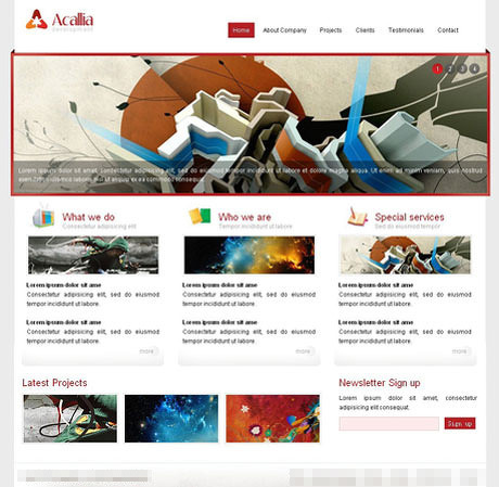 一款设计类网站界面设计HTML(C...