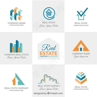 现代抽象房地产标识