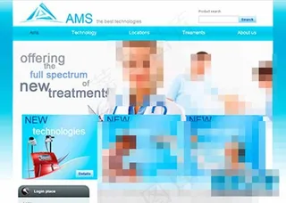 蓝天渐变医学科技研究网页模板