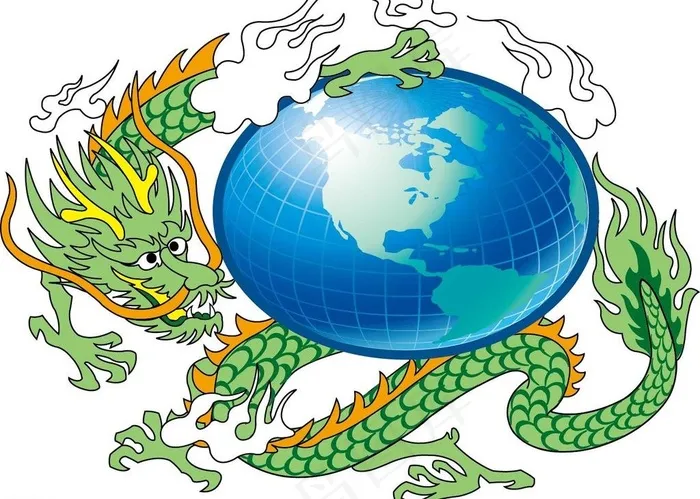 中国龙图片ai矢量模版下载