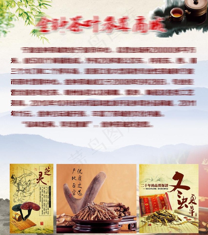 茶叶参茸商城有限公司宣传单图片(2835X3402(DPI:72))psd模版下载