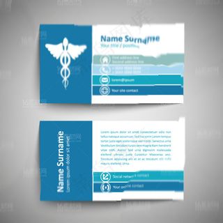 浅蓝色时尚名片设计矢量素材