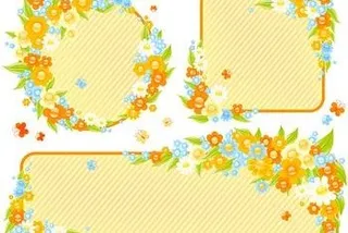 可爱小花朵装饰框矢量素材