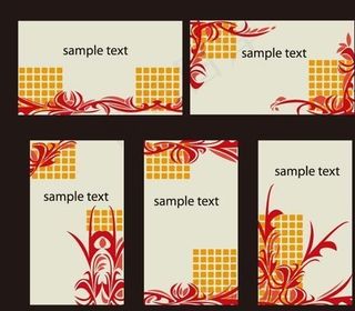 时尚花纹卡片模板矢量素材 ai格式...