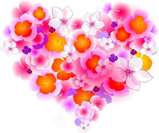 粉红花朵装扮女性画稿矢量素材