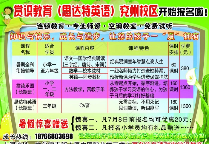 幼儿教育宣传单psd模版下载