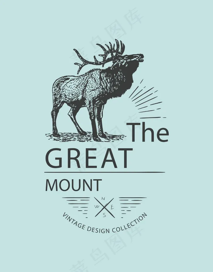 动物黑白插画ai矢量模版下载