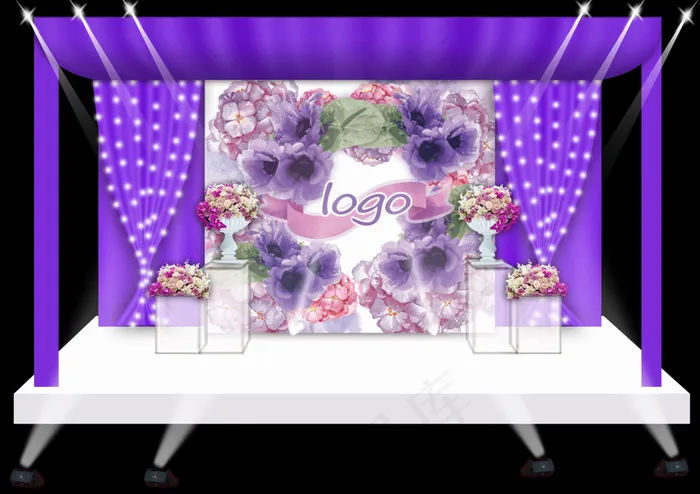紫色婚礼效果图