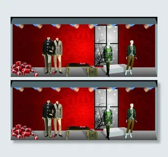 春节服装橱窗展示图片