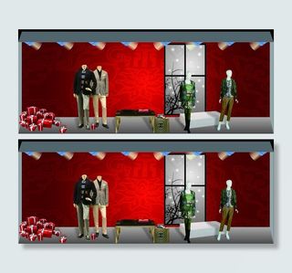 春节服装橱窗展示图片