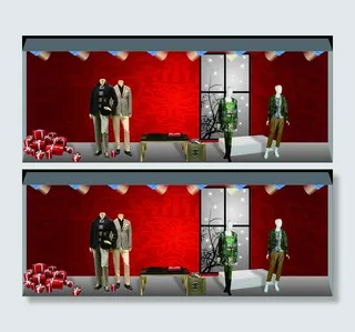 春节服装橱窗展示图片