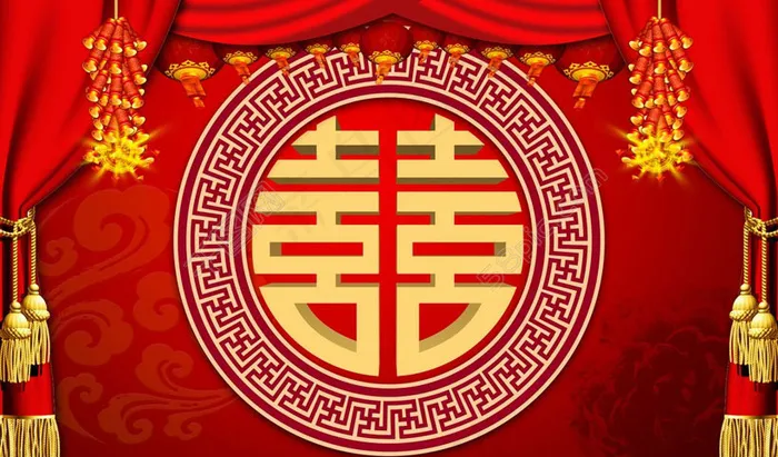 中式婚礼背景设计PSD素材(5307X3307(DPI:300))psd模版下载