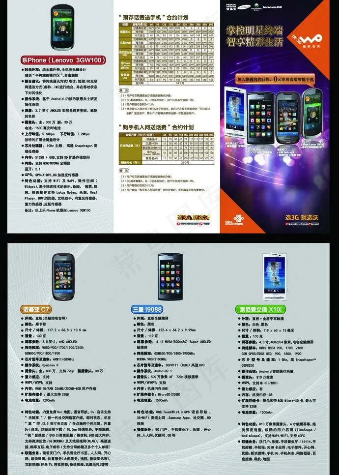 联通折页图片cdr矢量模版下载