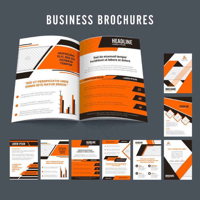 橙色矢量欧美画册