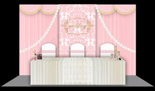 粉色婚礼签到区设计