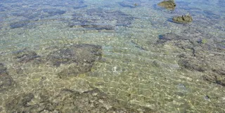 海景礁石水波粼粼图片