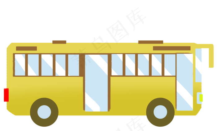 黄色的客运公交插画