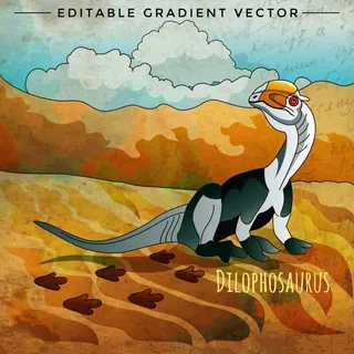 卡通双嵴龙图片