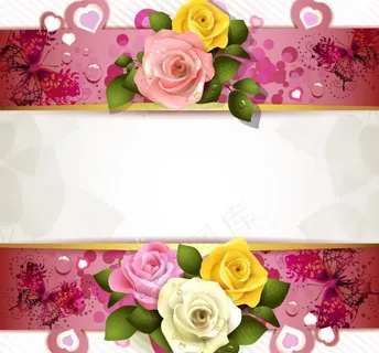 玫瑰蝴蝶 梦幻花纹花朵图片