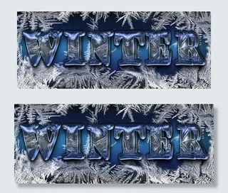可修改冬季结晶立体字效PSD