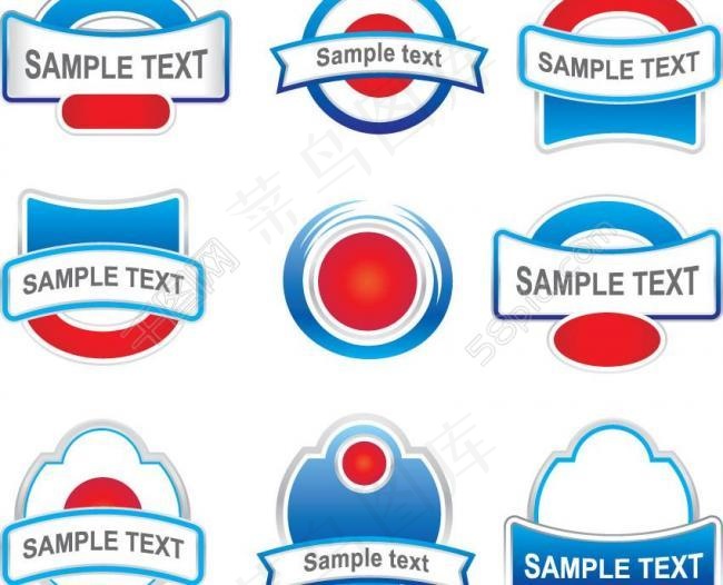 蓝色背景 圆圈 标签图片