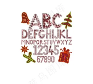 卡通圣诞字母矢量素材下载2