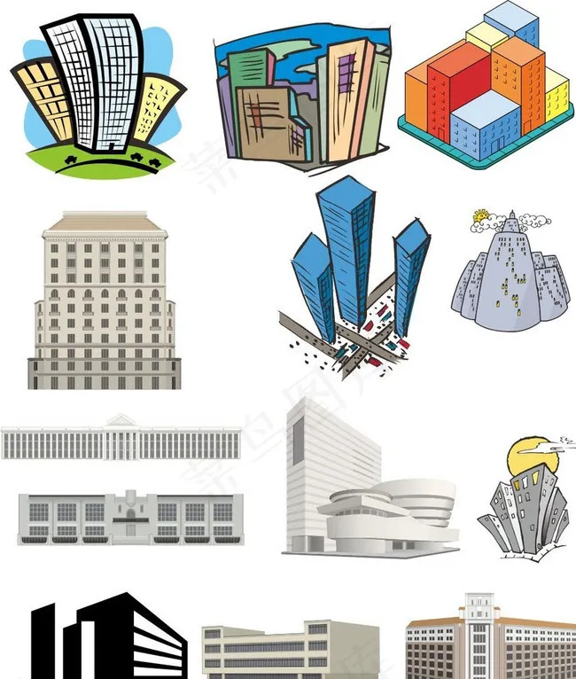 建筑矢量图图片cdr矢量模版下载