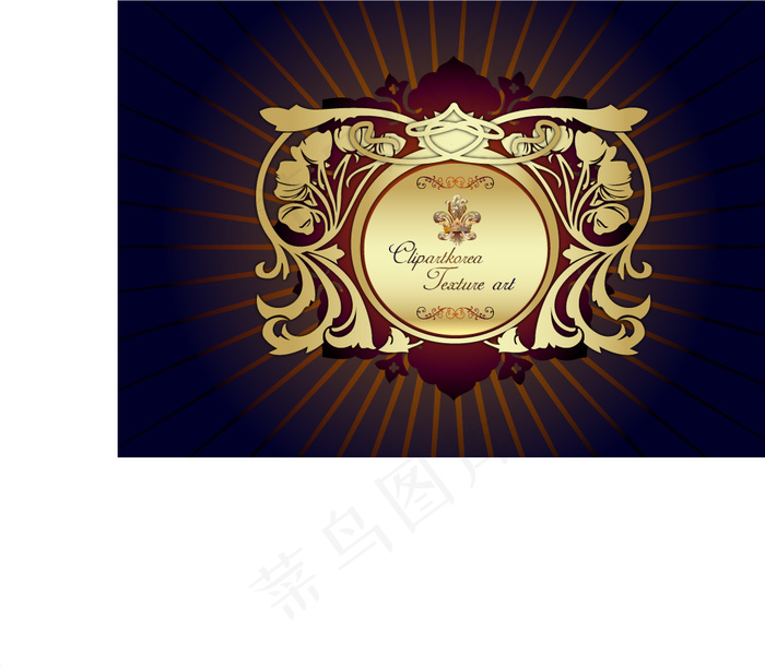 矢量素材欧式金色花形