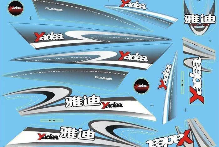 迅鹰款式电动车贴花图片cdr矢量模版下载