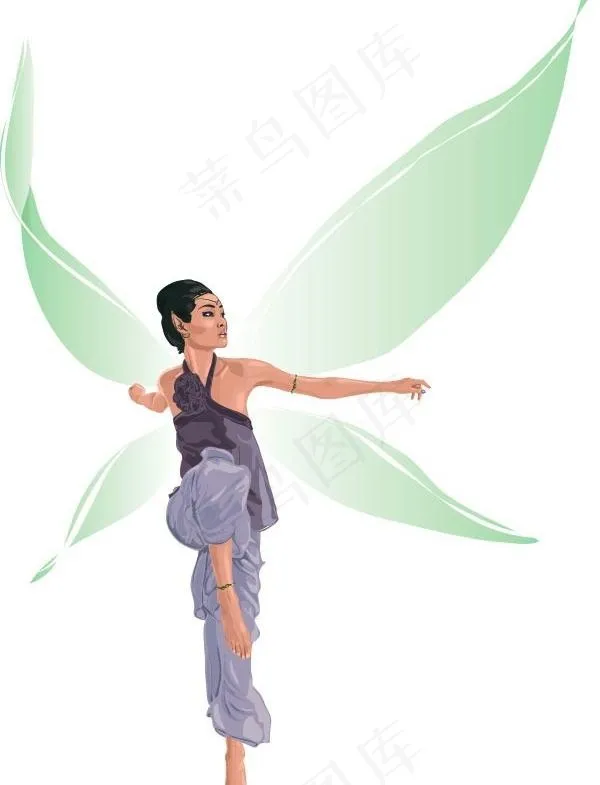 AI格式的女性精灵矢量素材ai矢量模版下载