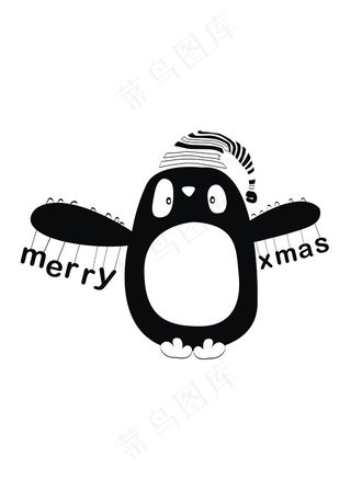 卡通动物简笔画企鹅