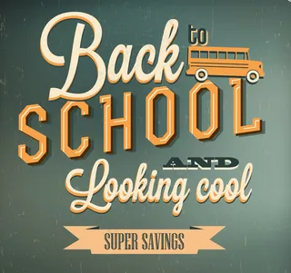 复古返校艺术字海报矢量图