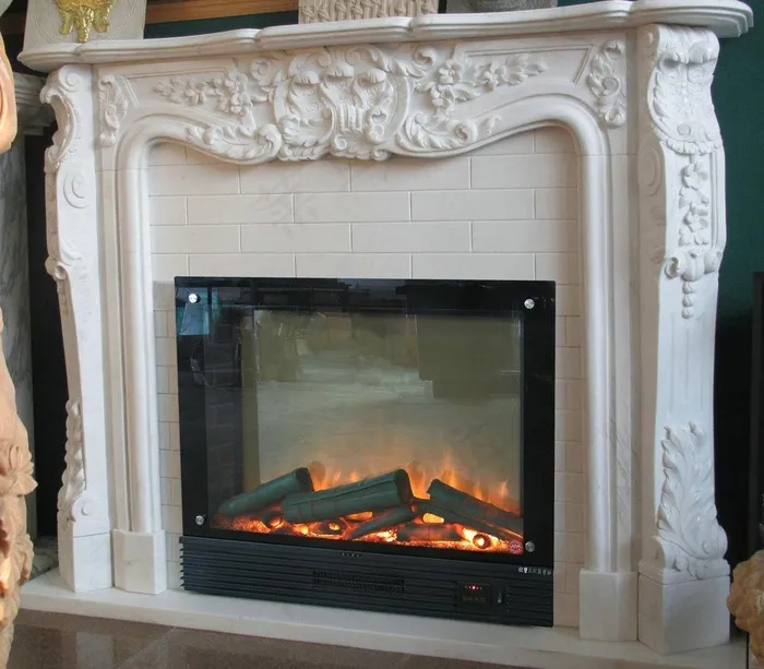 钢琴烤漆黑玻璃面壁炉图片