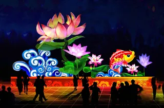 灯光造型——荷花、鲤鱼