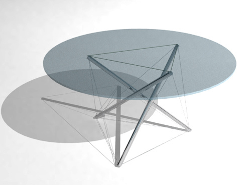 圆形玻璃深色茶几，时尚的茶几，续