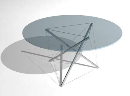 圆形玻璃深色茶几，时尚的茶几，续