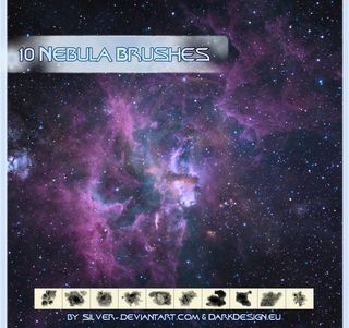 高清晰漂亮的宇宙星云ps笔刷图片