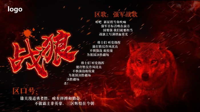 大区战狼排口号区歌企业文化海报