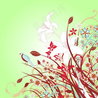 印花矢量图 T恤图案 插画 植物 ...