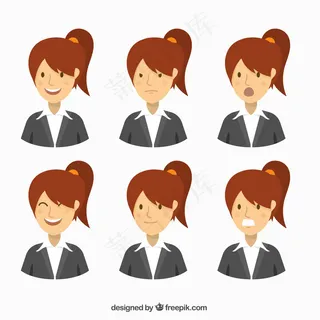 卡通人物扁平化可爱各种职业矢量素材