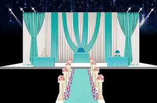 婚礼蒂芙尼蓝帷幔主背景图片