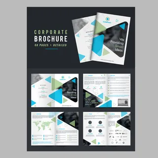 创意蓝色三角形矢量蓝色画册