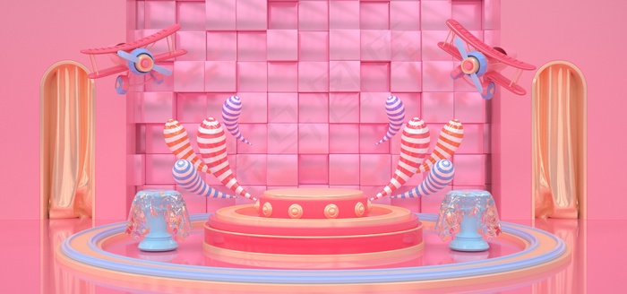 粉色糖果风电商banner