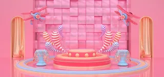 粉色糖果风电商banner