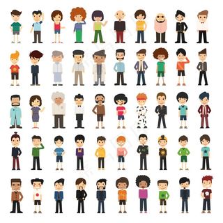 数款卡通人物插画矢量人物