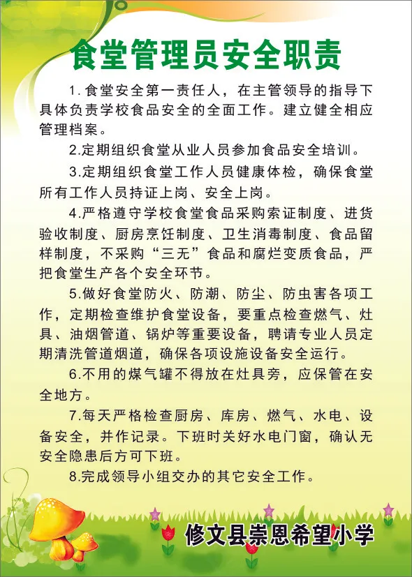 食堂管理员安全职责cdr矢量模版下载