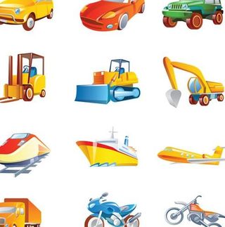 海陆空交通运输工具矢量图 AI