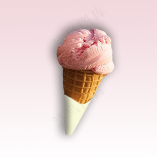 草莓味的冰激凌素材免抠